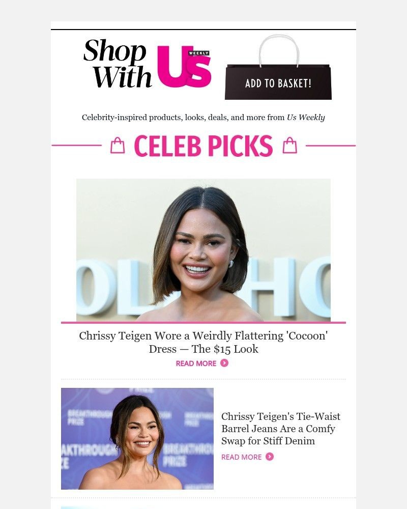 Screenshot of email sent to a Us Weekly Newsletter subscriber