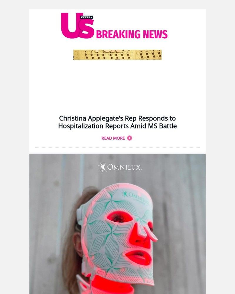 Screenshot of email sent to a Us Weekly Newsletter subscriber