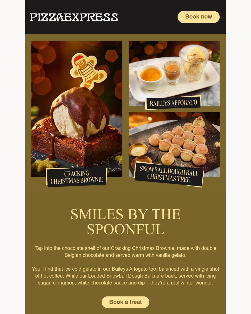 Screenshot of email sent to a Pizza Express Registered user