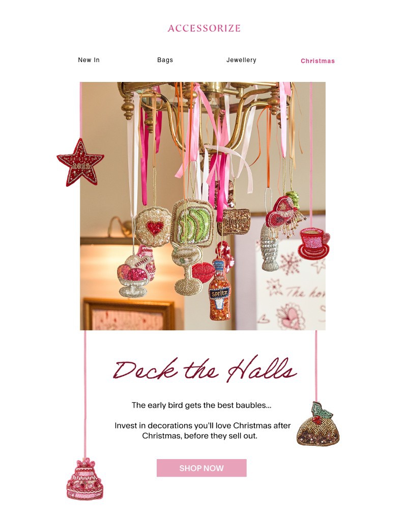 Screenshot of email sent to a Accessorize Newsletter subscriber