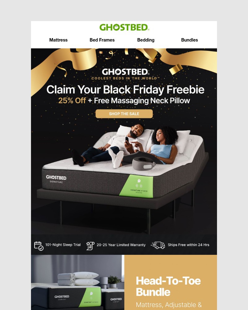 Screenshot of email sent to a Ghost Bed Newsletter subscriber