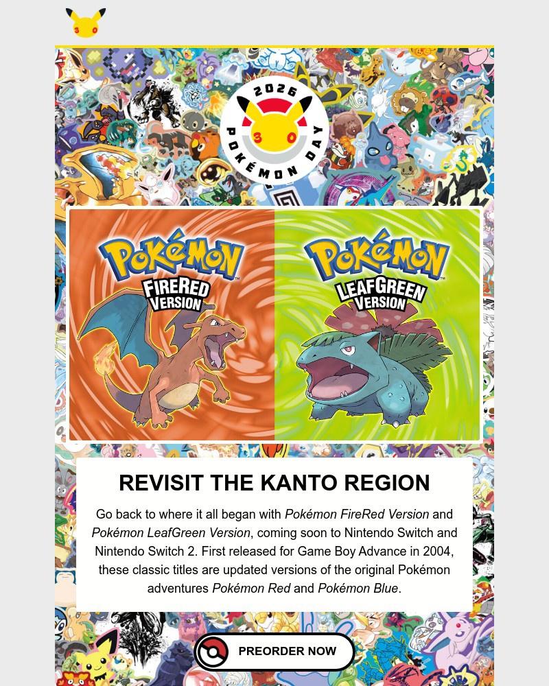 Screenshot of email sent to a Pokemon Newsletter subscriber
