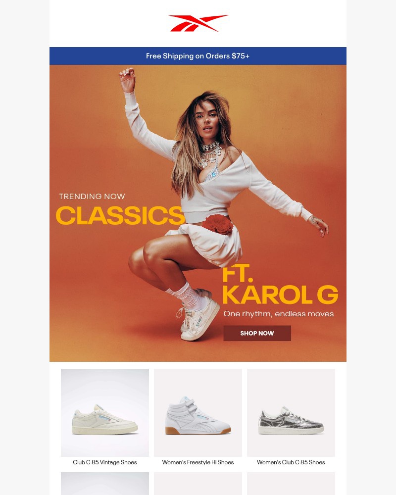 Screenshot of email sent to a Reebok Newsletter subscriber