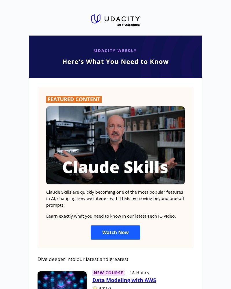 Screenshot of email sent to a Udacity Registered user