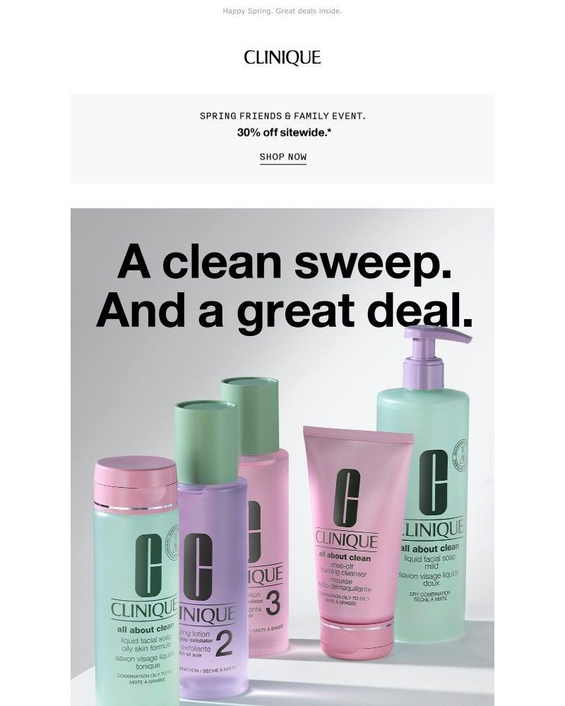 Screenshot of email with subject /media/emails/clean-up-at-our-spring-event-cleansers-exfoliators-30-off-784ec4-cropped-49f5f65a.jpg