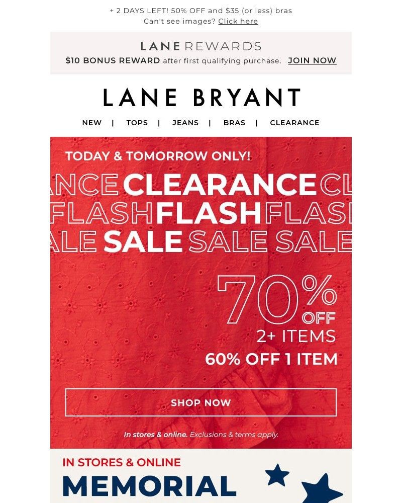 Screenshot of email with subject /media/emails/clearance-flash-sale-70-off-2-items-60-off-1-item-a7b1c0-cropped-58e7c6ce.jpg
