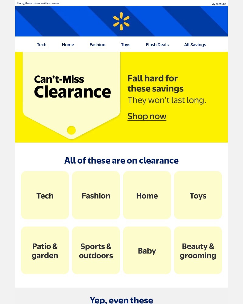 Screenshot of email sent to a WalMart Registered user