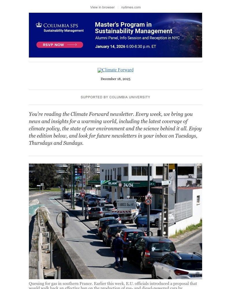 Screenshot of email sent to a The New York Times Customer