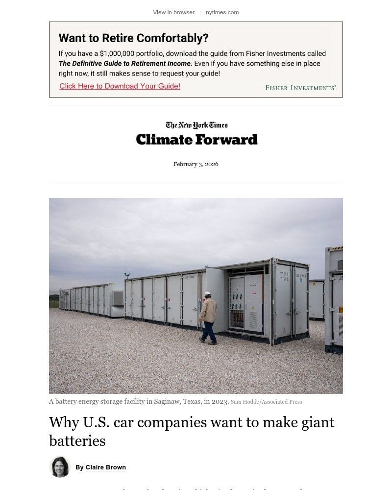 Screenshot of email sent to a The New York Times Customer