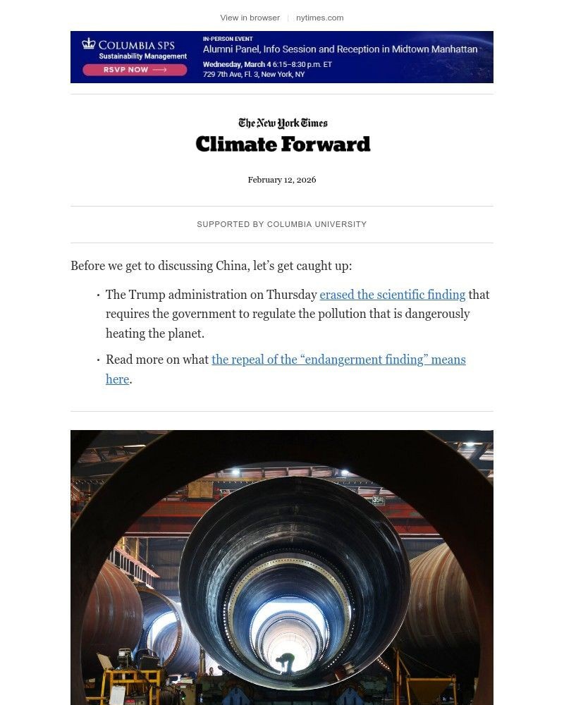 Screenshot of email sent to a The New York Times Customer