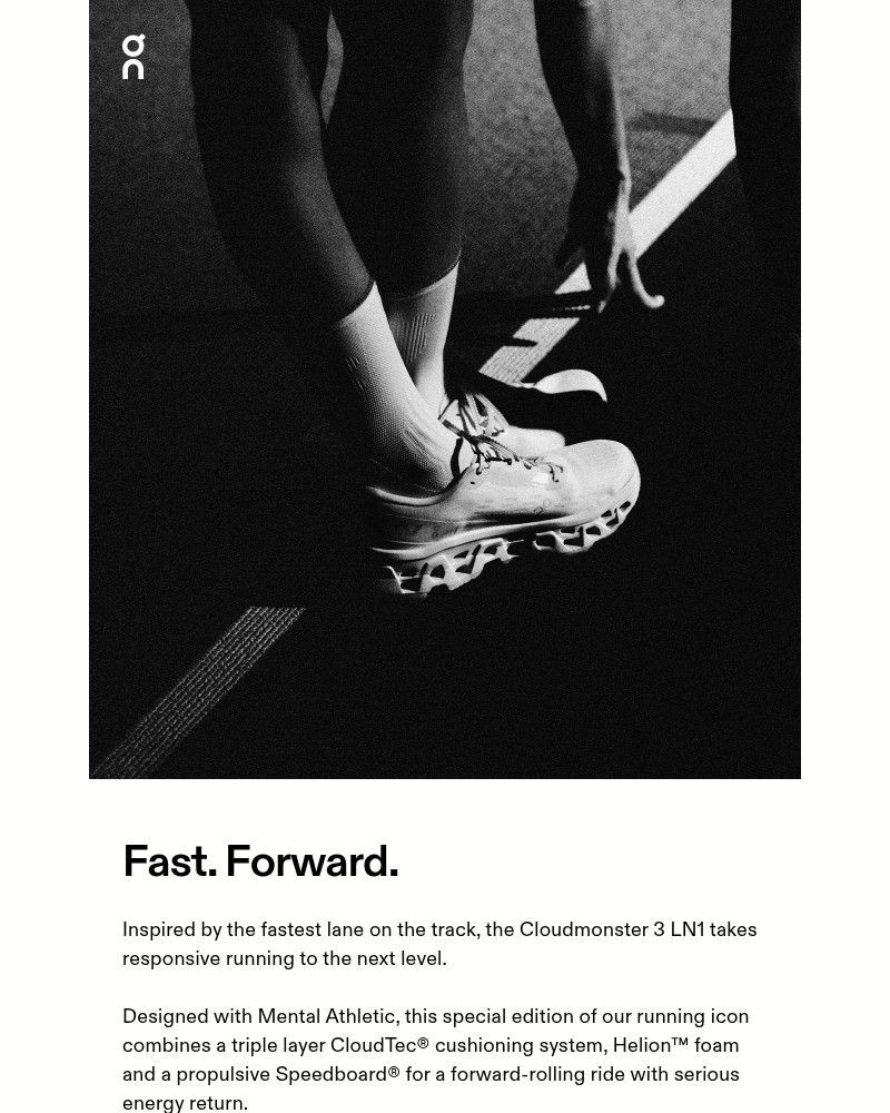 Screenshot of email sent to a On Newsletter subscriber