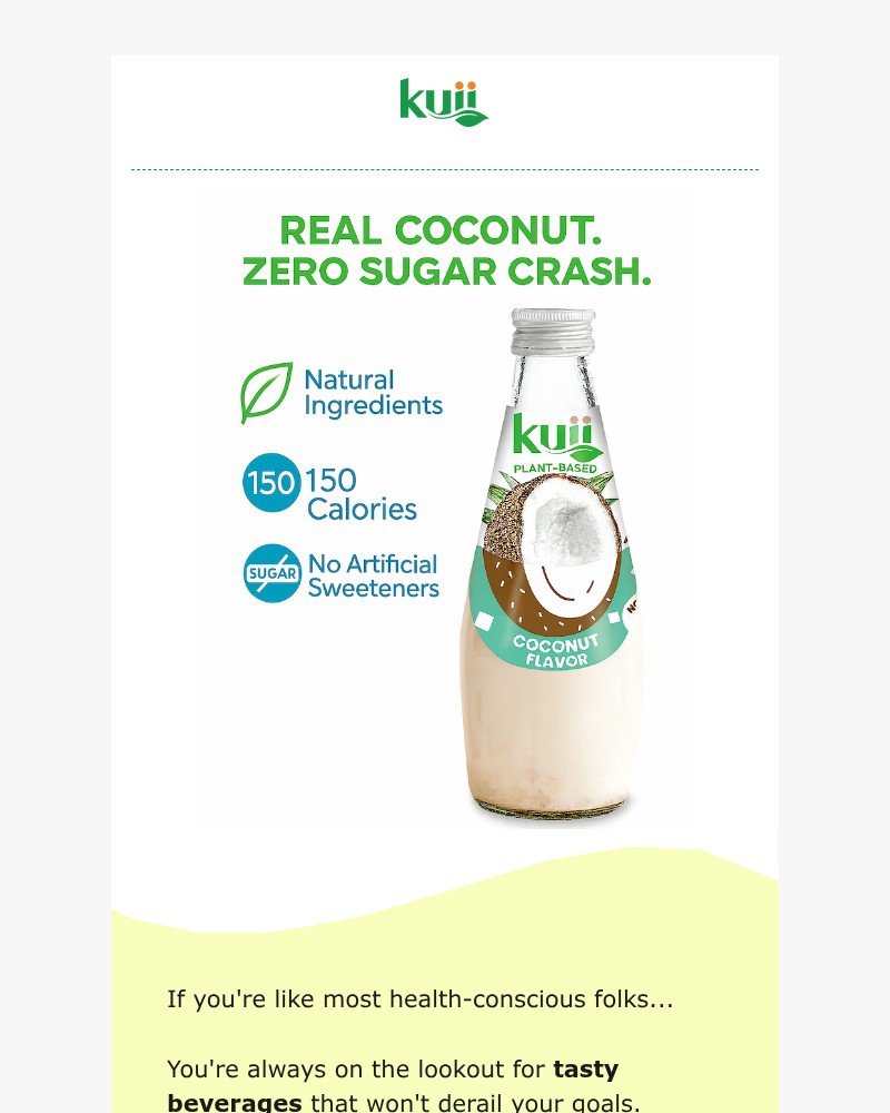 Screenshot of email sent to a Kuii Newsletter subscriber