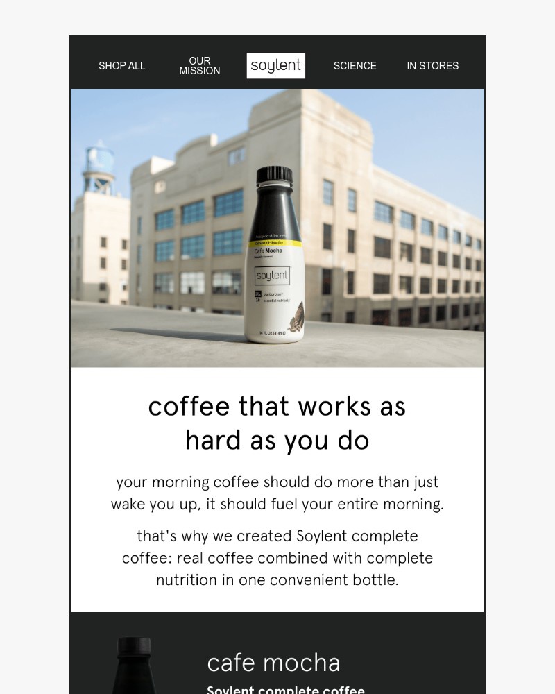 Screenshot of email sent to a Soylent Newsletter subscriber