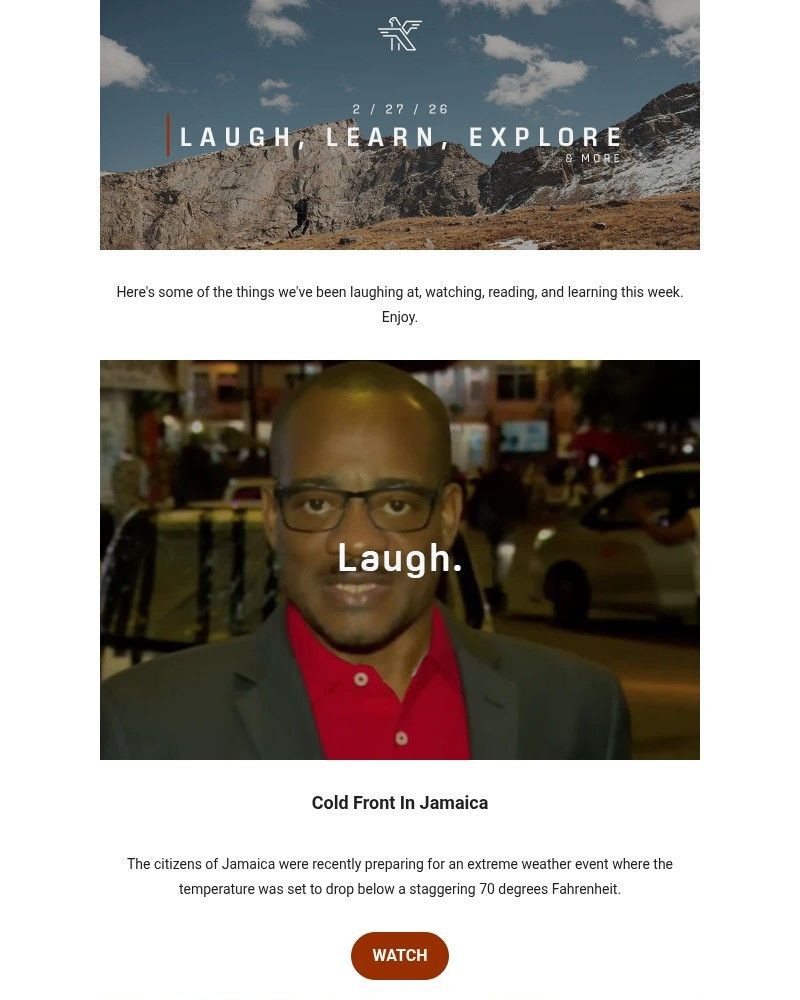 Screenshot of email sent to a KETL Mountain Apparel Newsletter subscriber