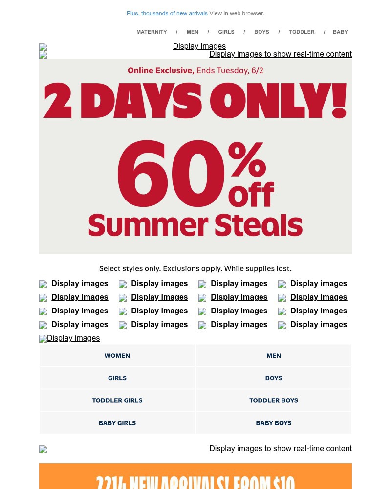 Screenshot of email with subject /media/emails/come-see-whats-on-sale-40-off-everything-orders-75-and-60-off-summer-steals-23e07_PxTcR5p.jpg