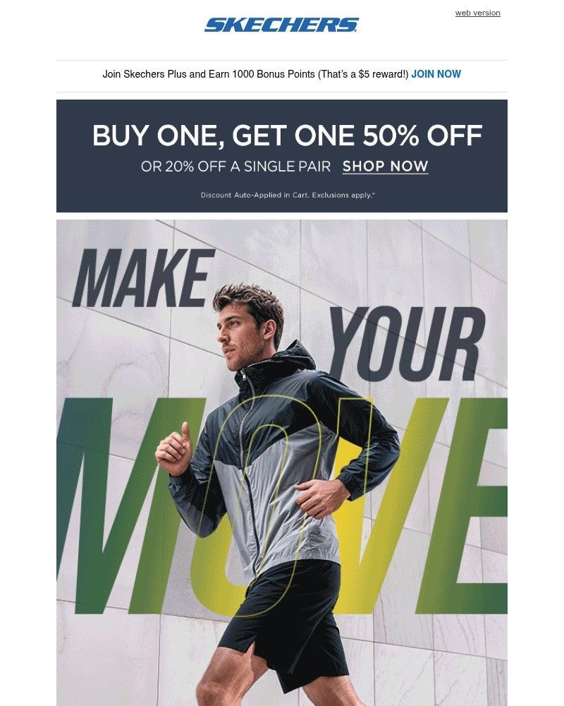 Screenshot of email sent to a Skechers Newsletter subscriber