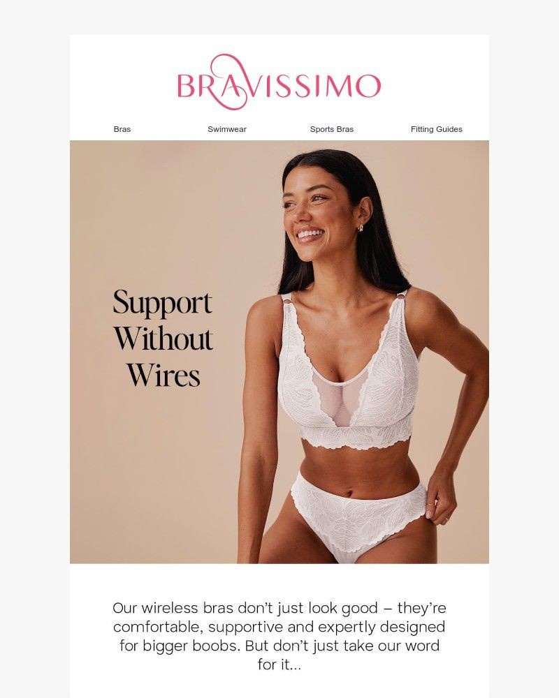 Screenshot of email sent to a Bravissimo Newsletter subscriber