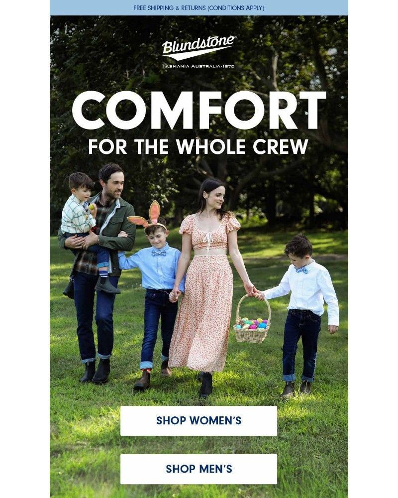 Screenshot of email sent to a Blundstone Newsletter subscriber