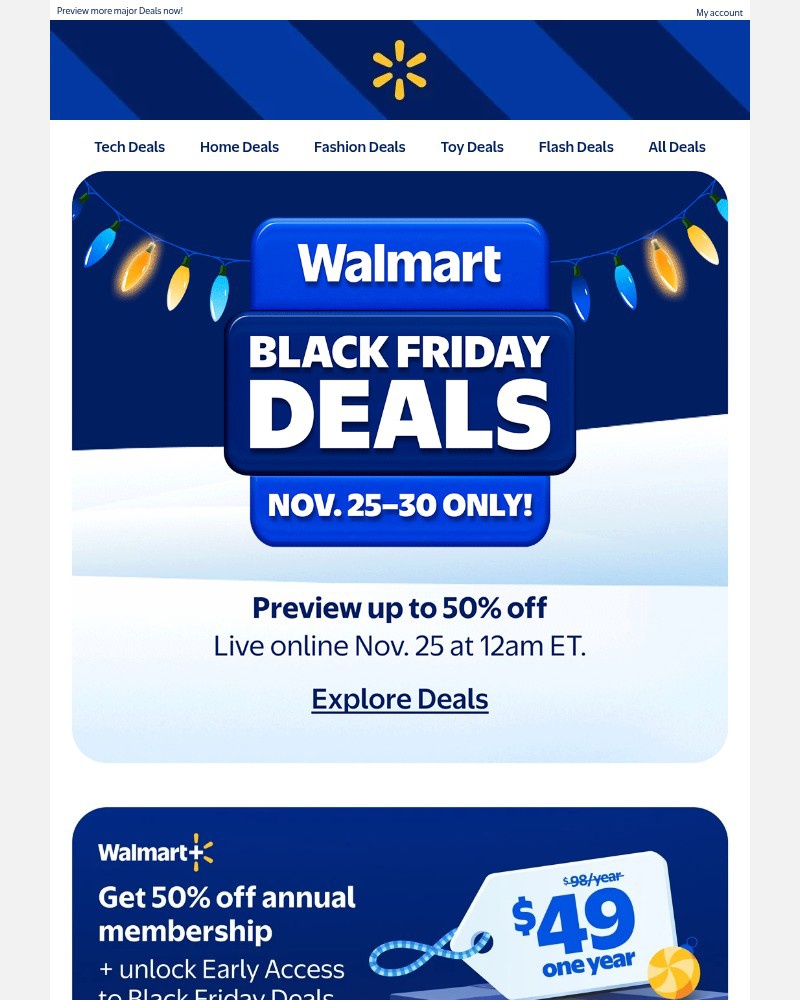 Screenshot of email sent to a WalMart Registered user