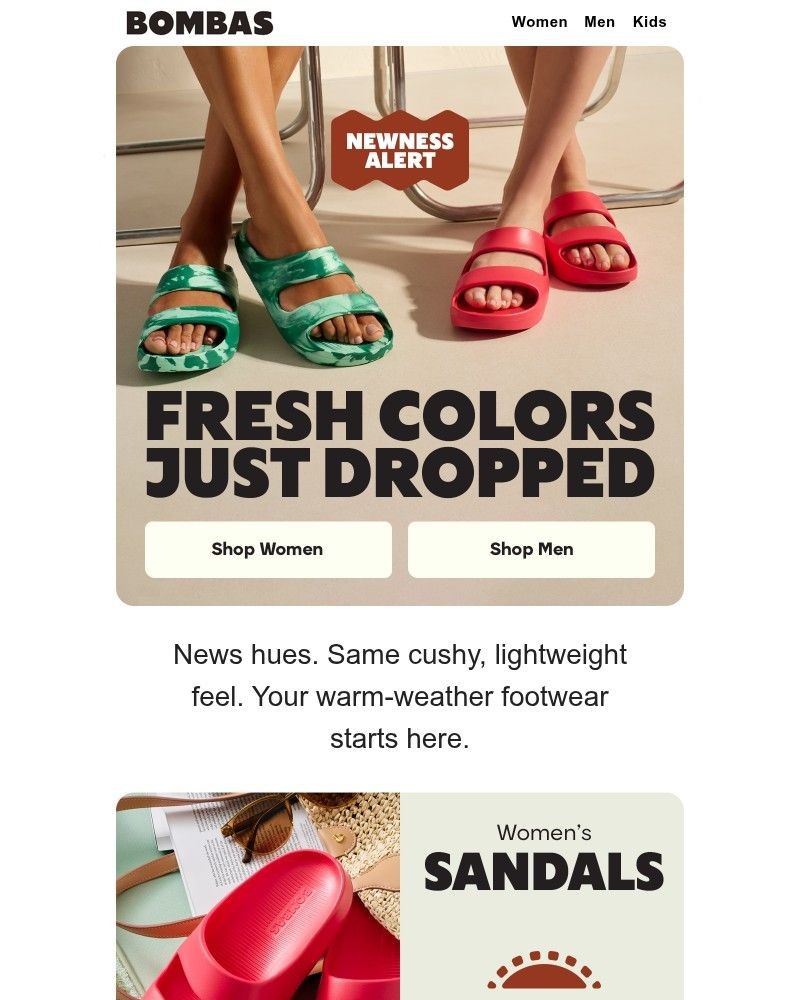 Screenshot of email with subject /media/emails/coming-in-hot-fresh-slides-sandals-54bb3a-cropped-9d2e1e00.jpg