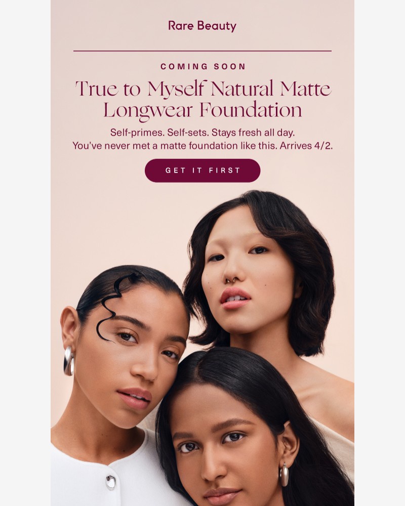 Screenshot of email sent to a Rare Beauty Newsletter subscriber