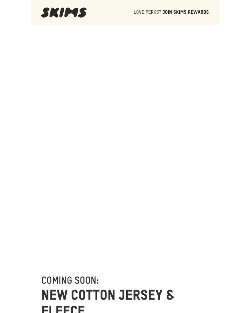 Screenshot of email sent to a Skims Newsletter subscriber