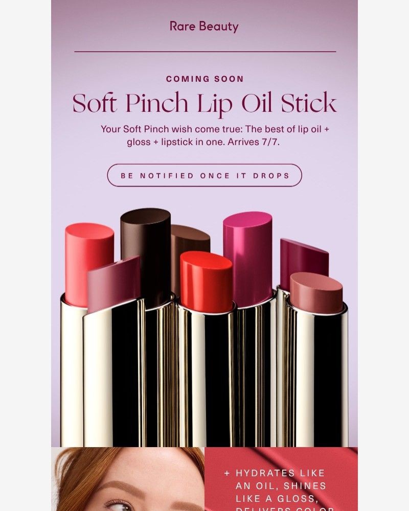 Screenshot of email sent to a Rare Beauty Newsletter subscriber