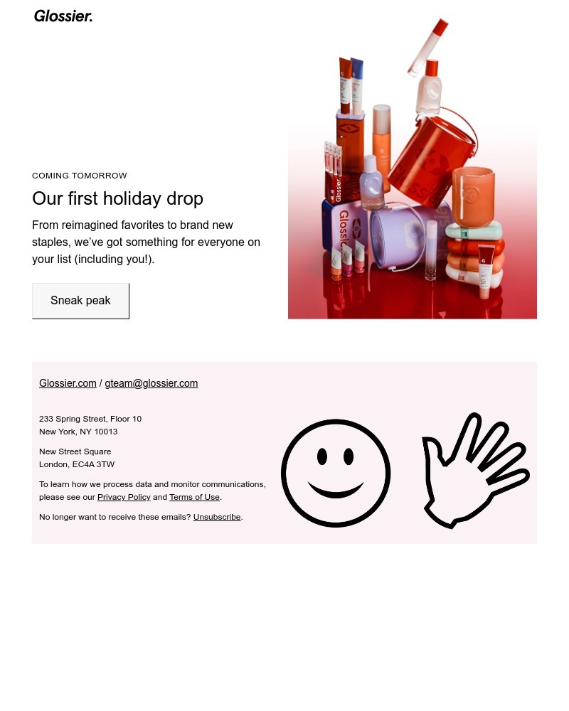 Screenshot of email with subject /media/emails/coming-tomorrow-our-first-holiday-drop-547a10-cropped-cce490df.jpg