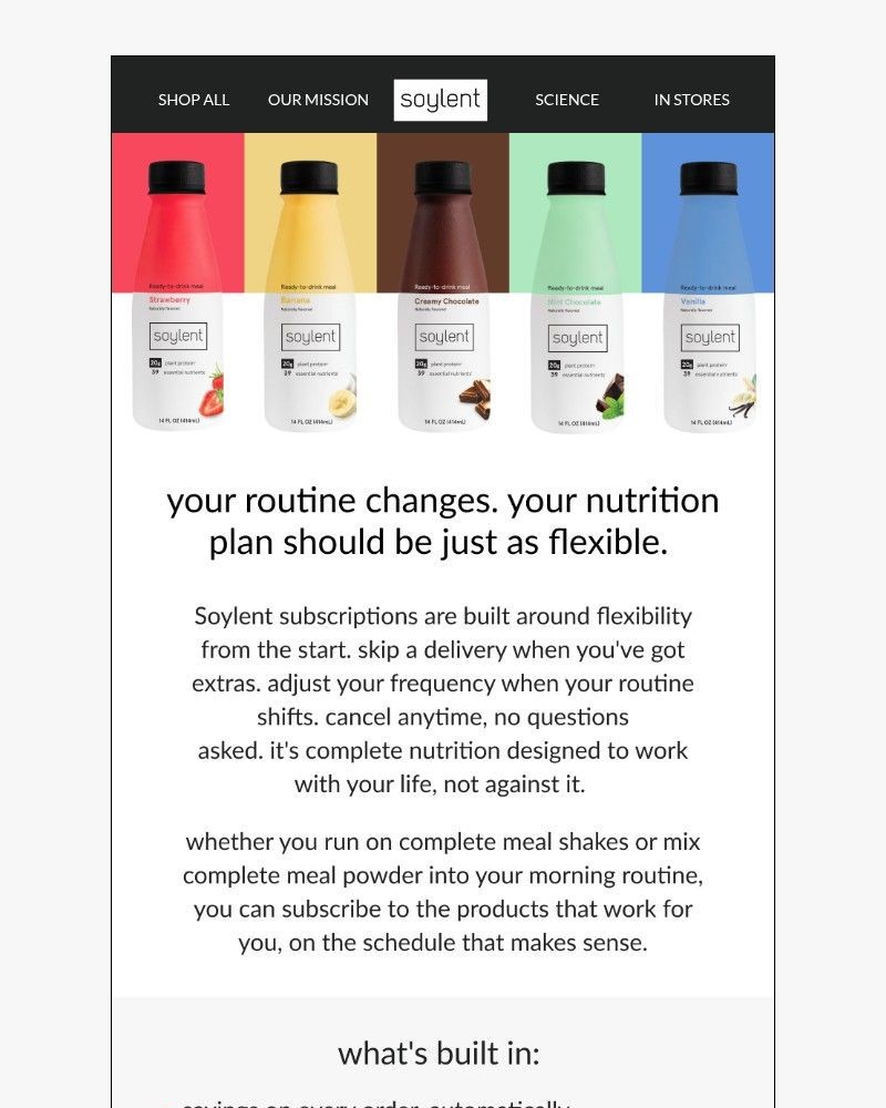 Screenshot of email sent to a Soylent Newsletter subscriber
