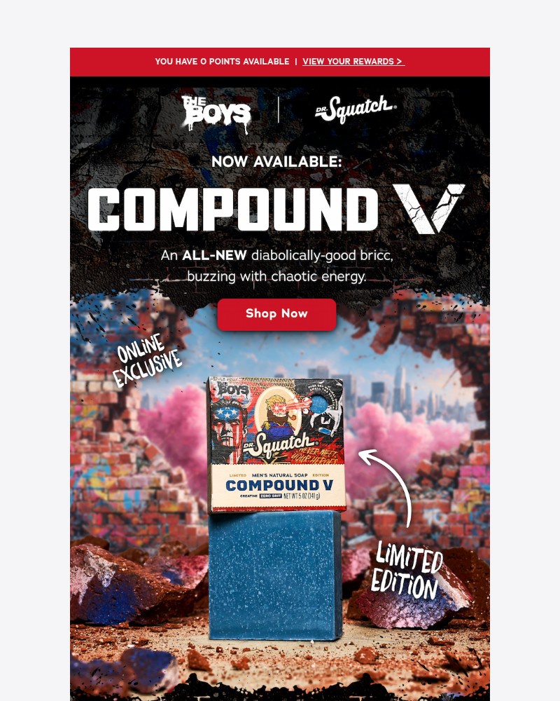 Screenshot of email sent to a Dr. Squatch Newsletter subscriber