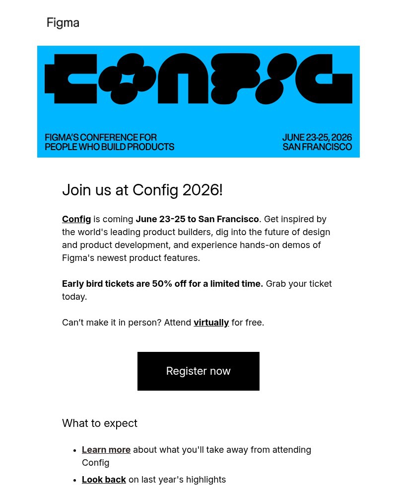 Screenshot of email sent to a Figma Invited user