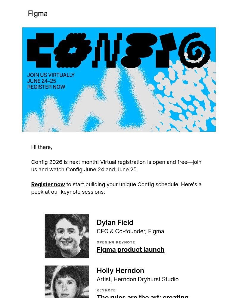 Screenshot of email sent to a Figma Registered user