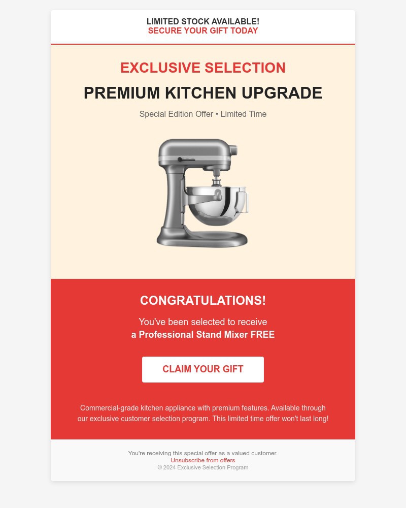 Screenshot of email sent to a Bonobos Newsletter subscriber