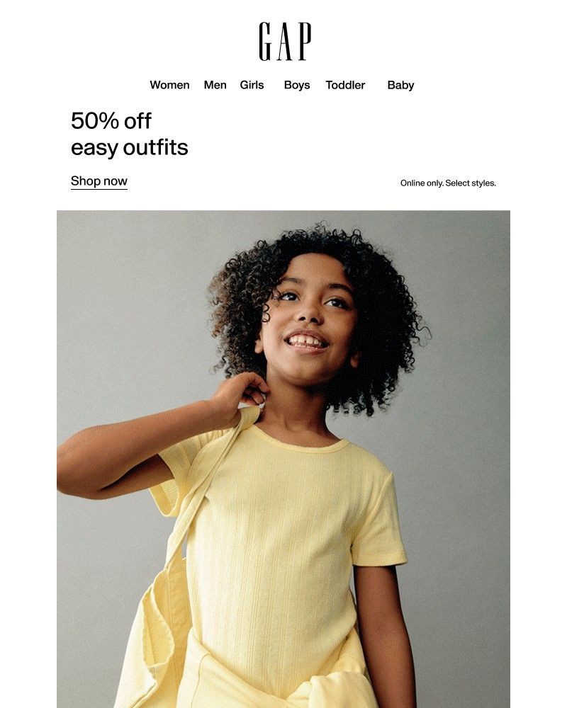Screenshot of email with subject /media/emails/confirmed-50-off-easy-outfits-email-only-10-5087ae-cropped-0ab98c76.jpg