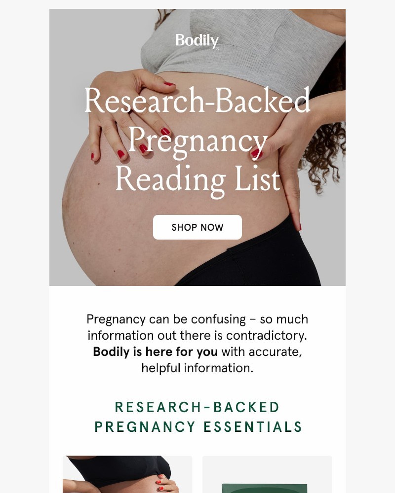 Screenshot of email sent to a Bodily Newsletter subscriber