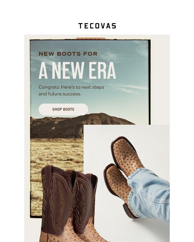 Screenshot of email sent to a Tecovas Newsletter subscriber