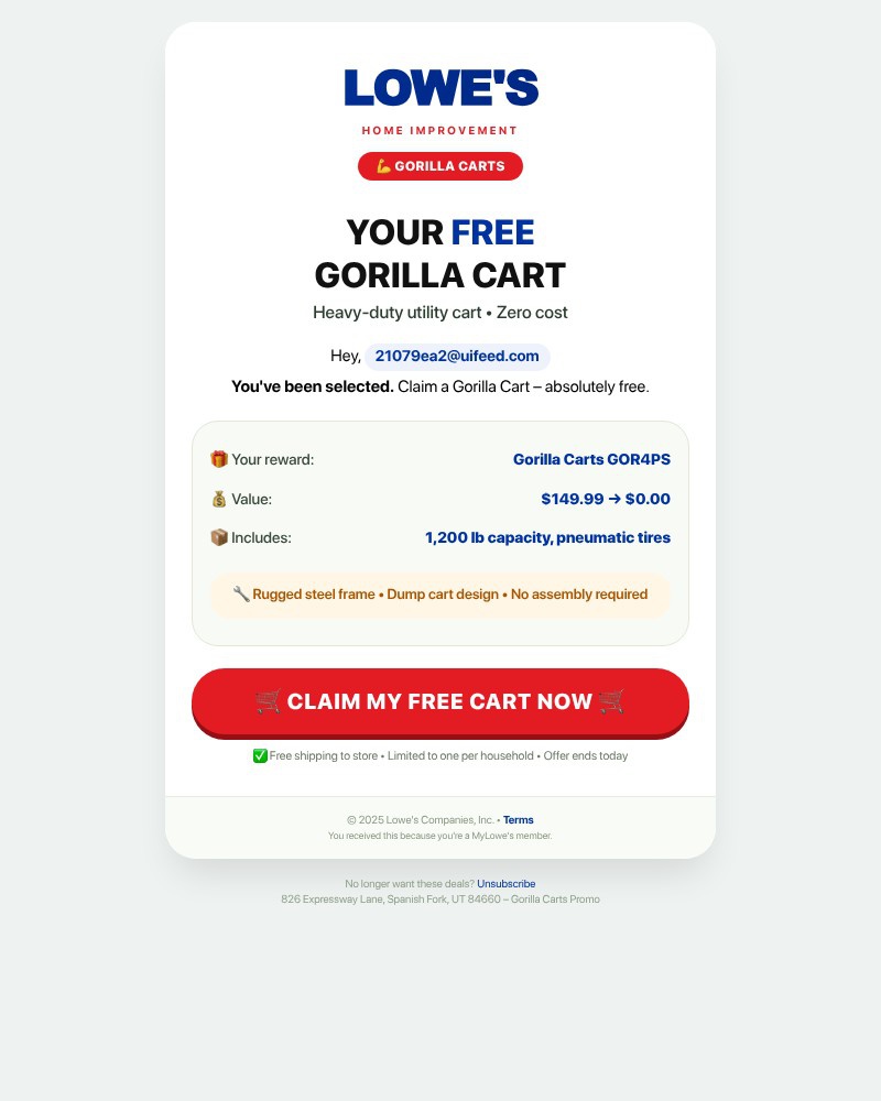 Screenshot of email sent to a Bonobos Newsletter subscriber