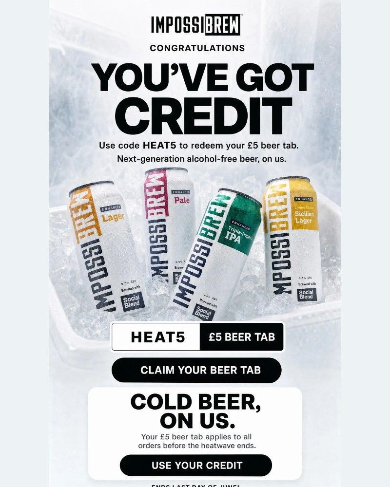 Screenshot of email sent to a Impossibrew Newsletter subscriber