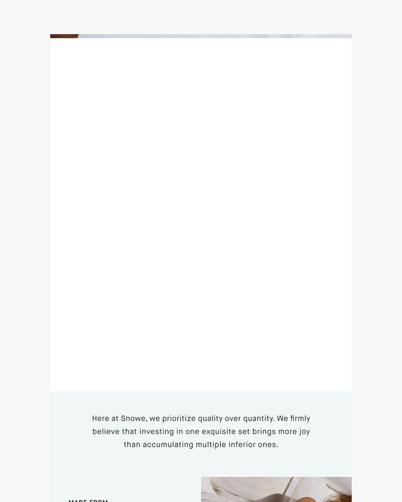 Screenshot of email sent to a Snowe Newsletter subscriber