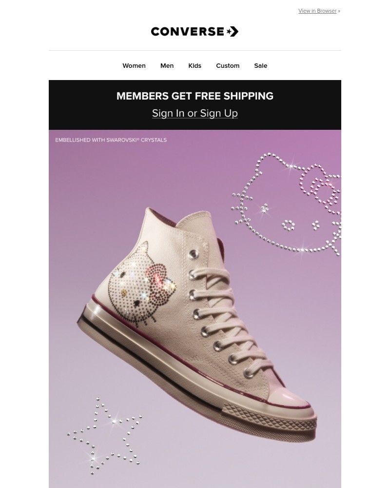 Screenshot of email sent to a Converse Newsletter subscriber