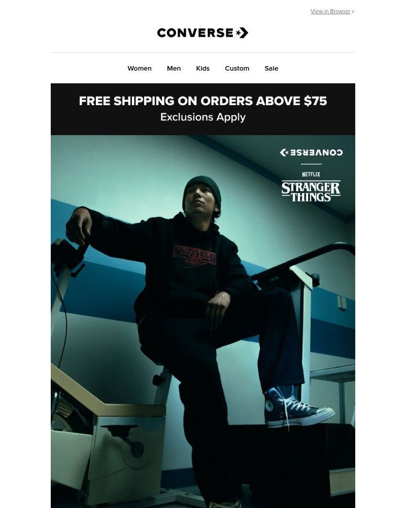 Screenshot of email sent to a Converse Newsletter subscriber