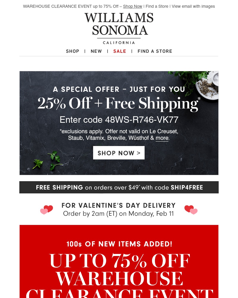 Screenshot of email with subject /media/emails/cookware-sale-ends-tomorrow-all-clad-le-creuset-williams-sonoma-more-1-cropped-ce9c8469.jpg