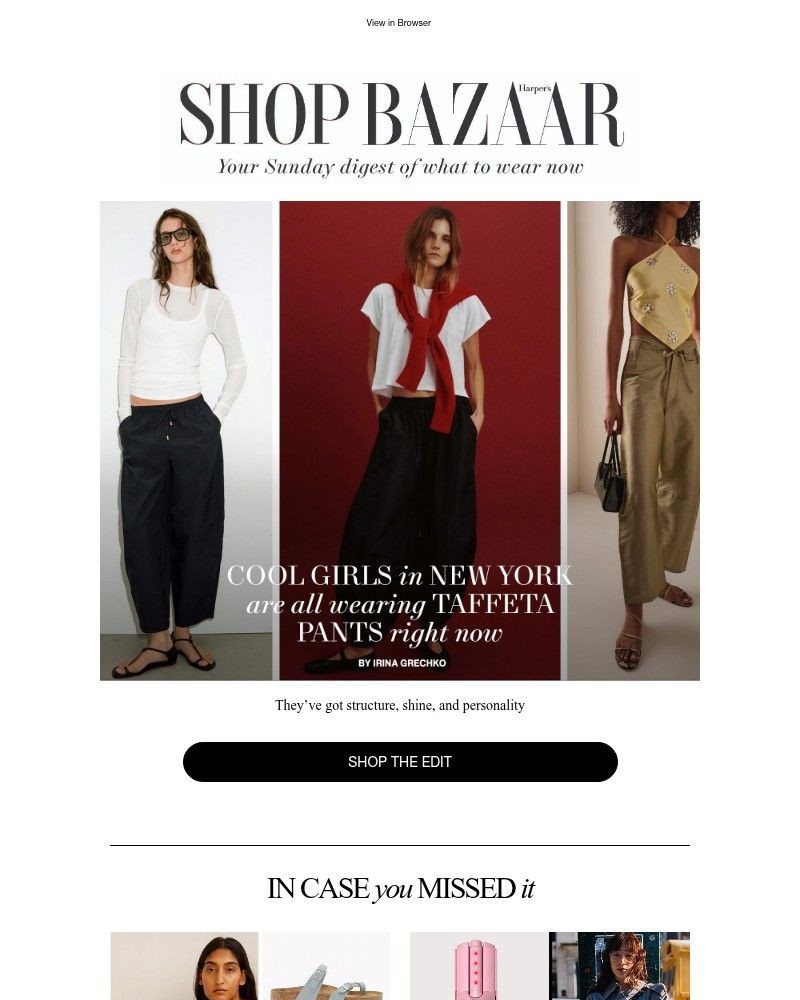 Screenshot of email sent to a Harper’s Bazaar Newsletter subscriber