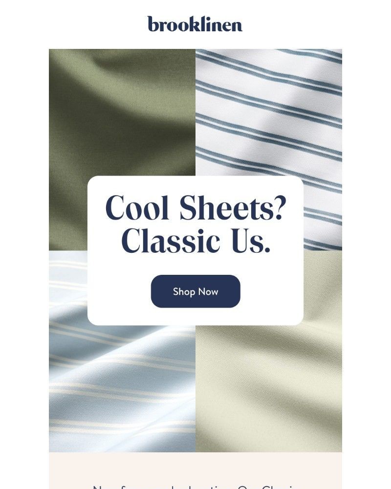 Screenshot of email sent to a Brooklinen Newsletter subscriber