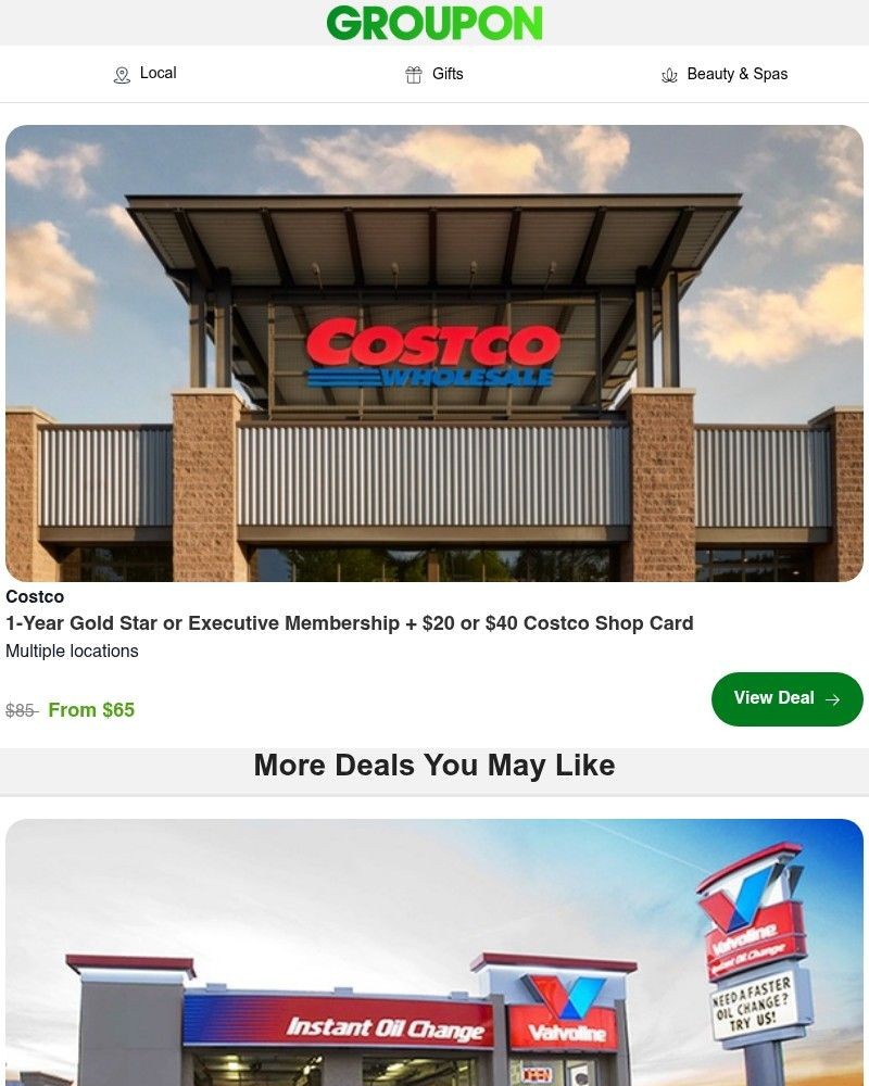 Screenshot of email sent to a Groupon Newsletter subscriber