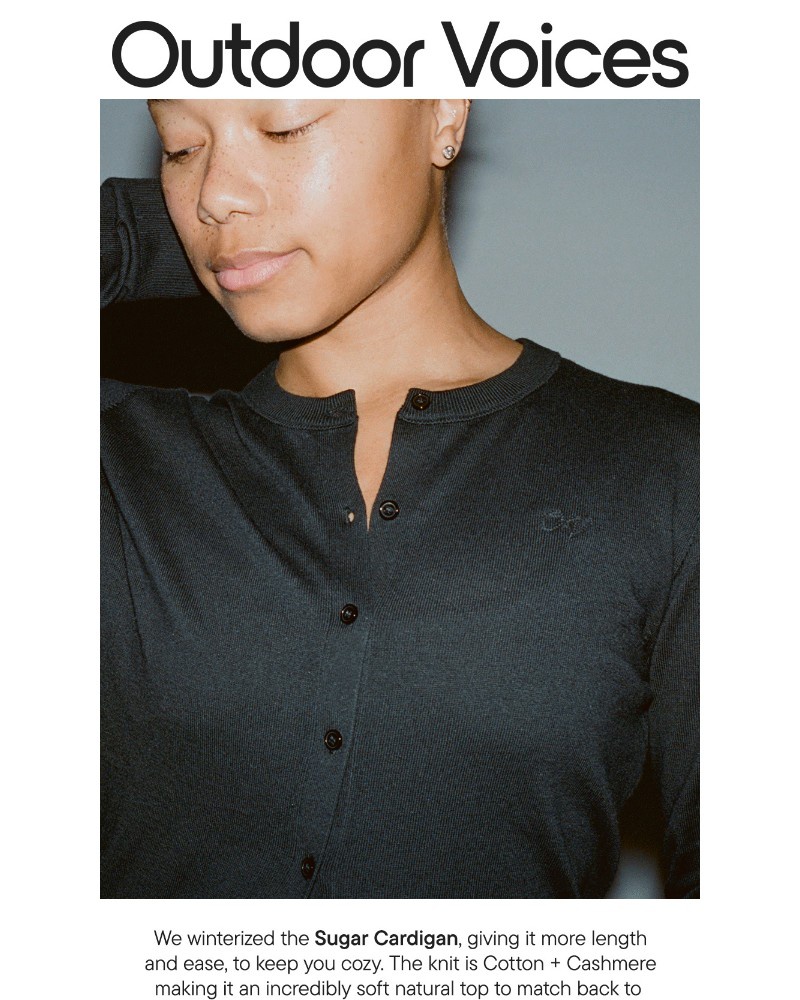 Screenshot of email sent to a Outdoor Voices Newsletter subscriber