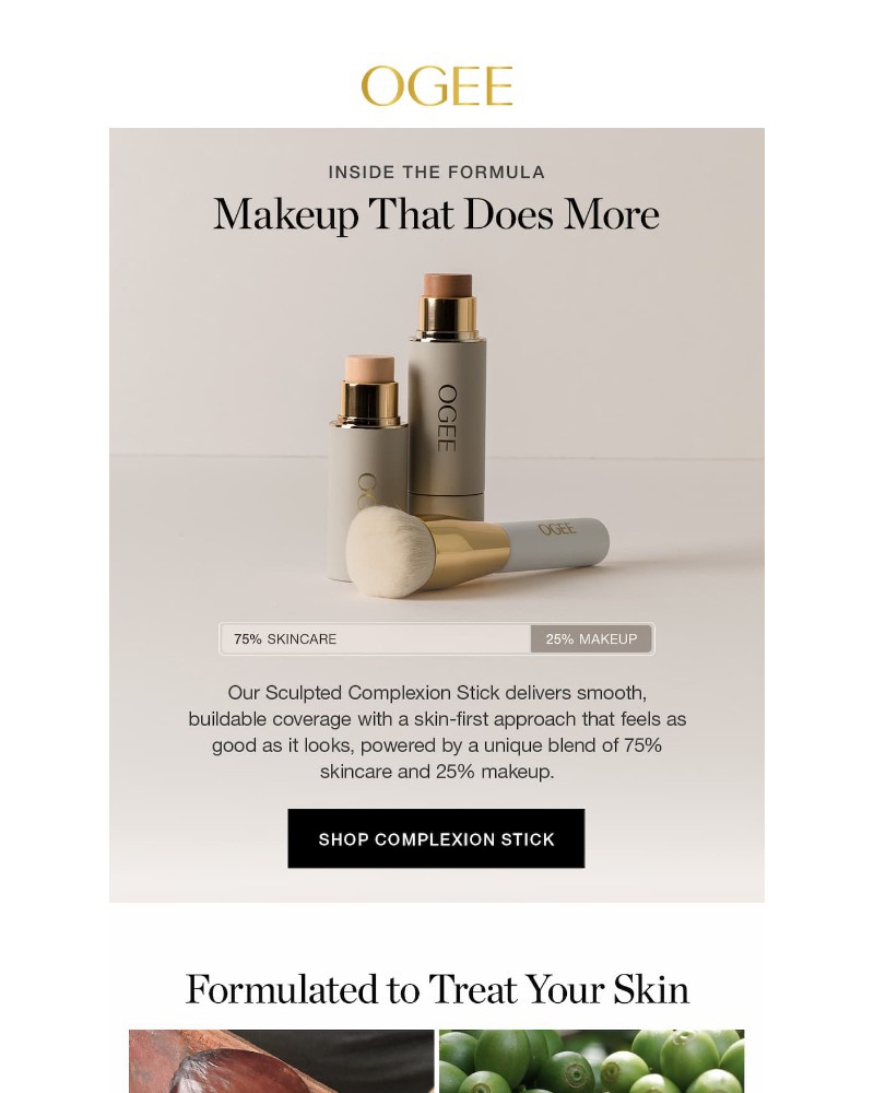 Screenshot of email sent to a Ogee Newsletter subscriber