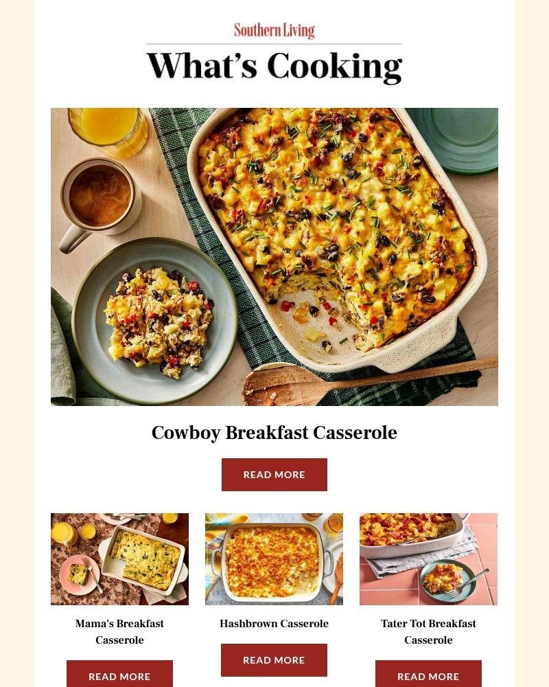 Screenshot of email sent to a Southern Living Newsletter subscriber