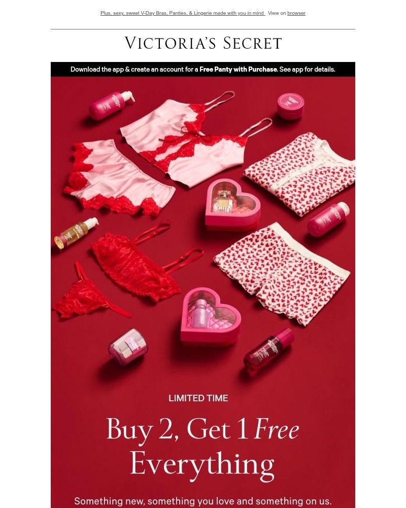 Screenshot of email sent to a Victoria's Secret Newsletter subscriber