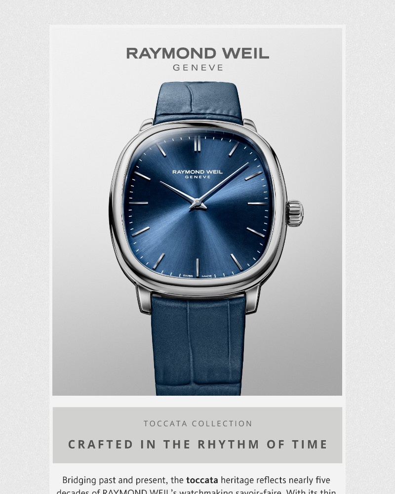 Screenshot of email sent to a Raymond Weil Registered user